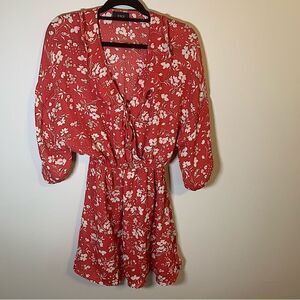 Vici Sonoma  Red Floral Print dress size XS